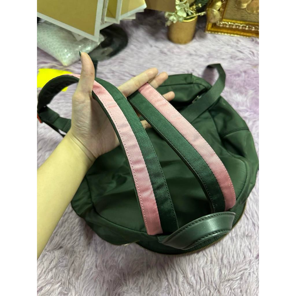 ORIG Preloved KS Green Medium Nylon Backpack Bag