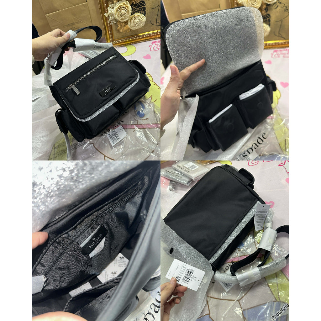 ORIG & IMPORTED KS Carter Cargo Messenger Nylon Black/Brown Bag