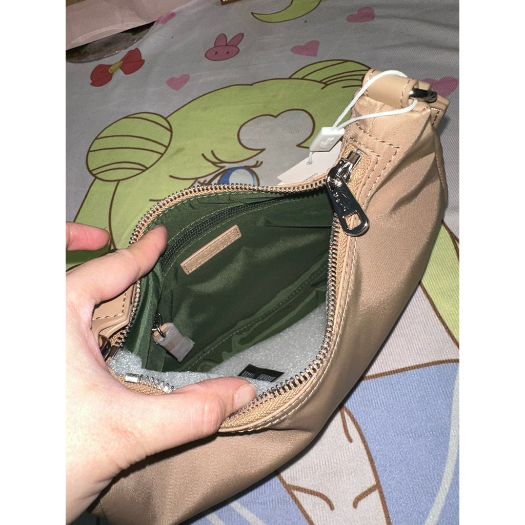ORIG & IMPORTED LCT Nylon Crossbody Hobo Bag Beige