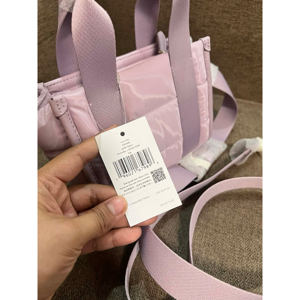 ORIG & IMPORTED KS Kip Puffy Mini Tote Bag Lavender Smoke Purple