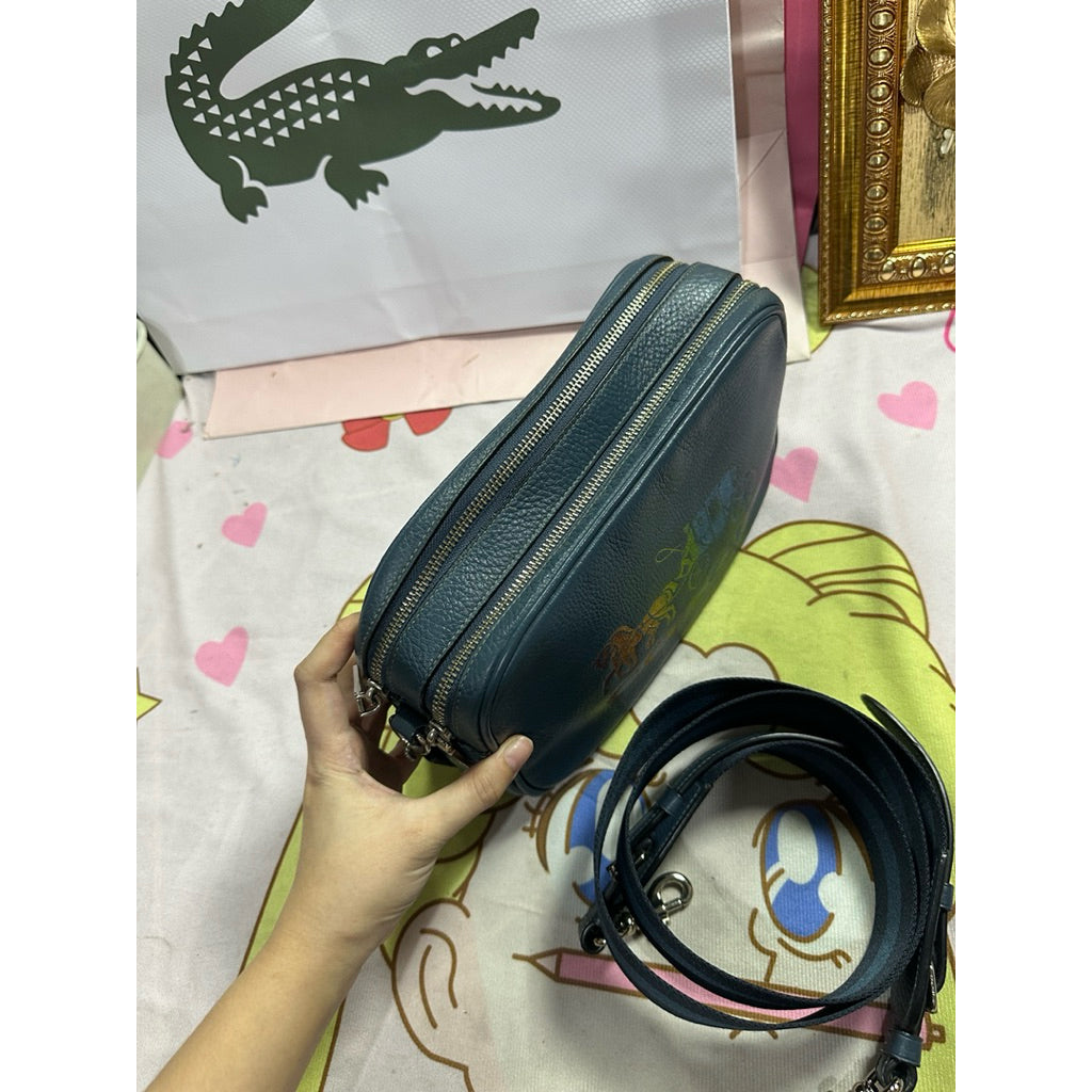 ORIG Preloved CCH Jes Double Zip Camera Blue Bag