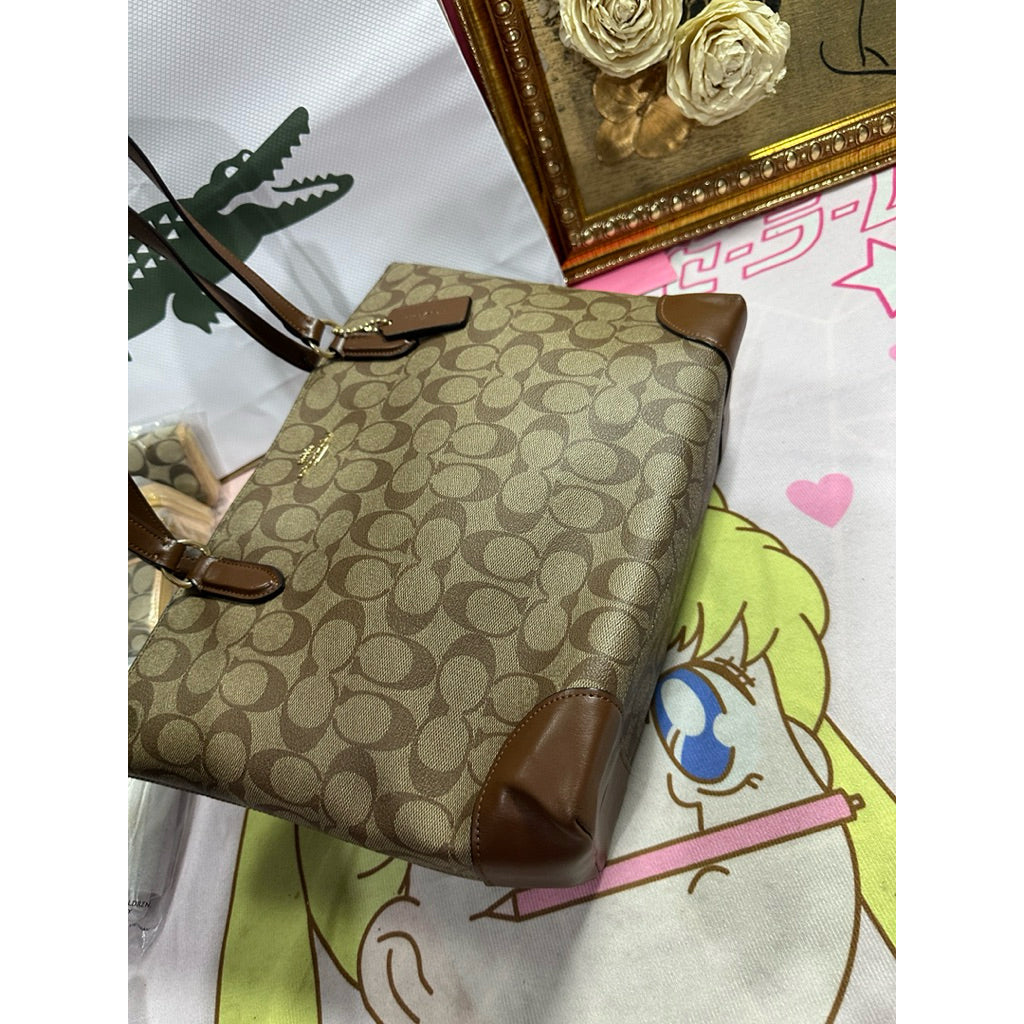 ORIG Preloved CCH RARE Zip Top Tote Khaki Brown Medium Bag