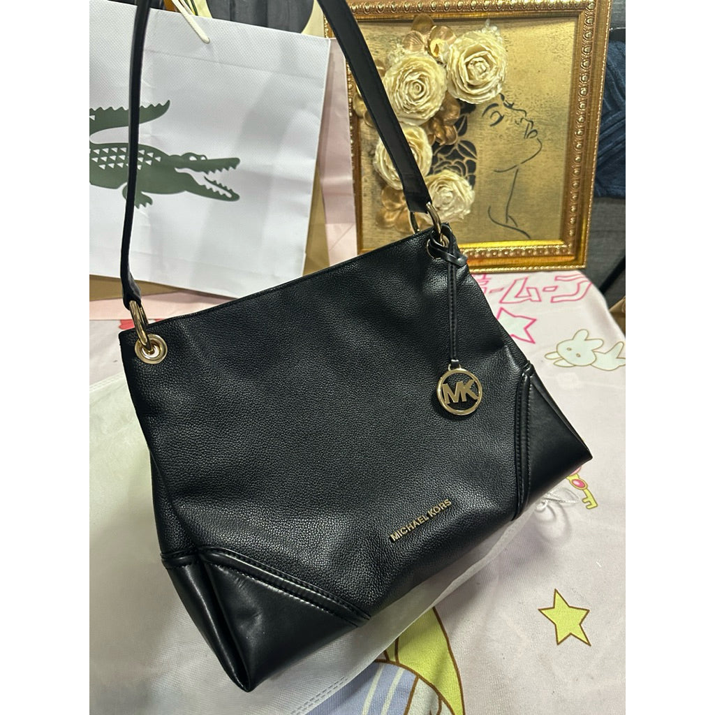 ORIG Preloved MK Nicole Medium Shoulder Hobo Bag Black