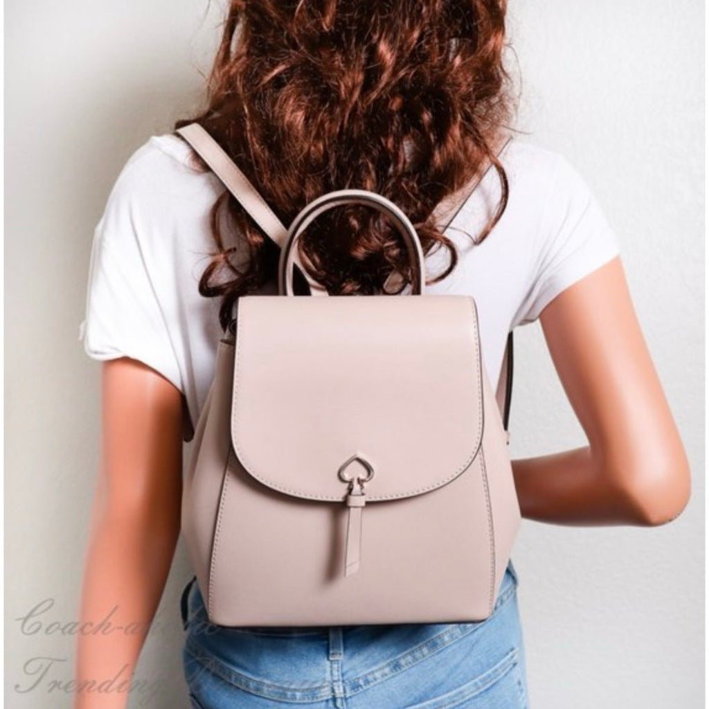ORIG Preloved KS Adel Medium Flap Beige Backpack Bag