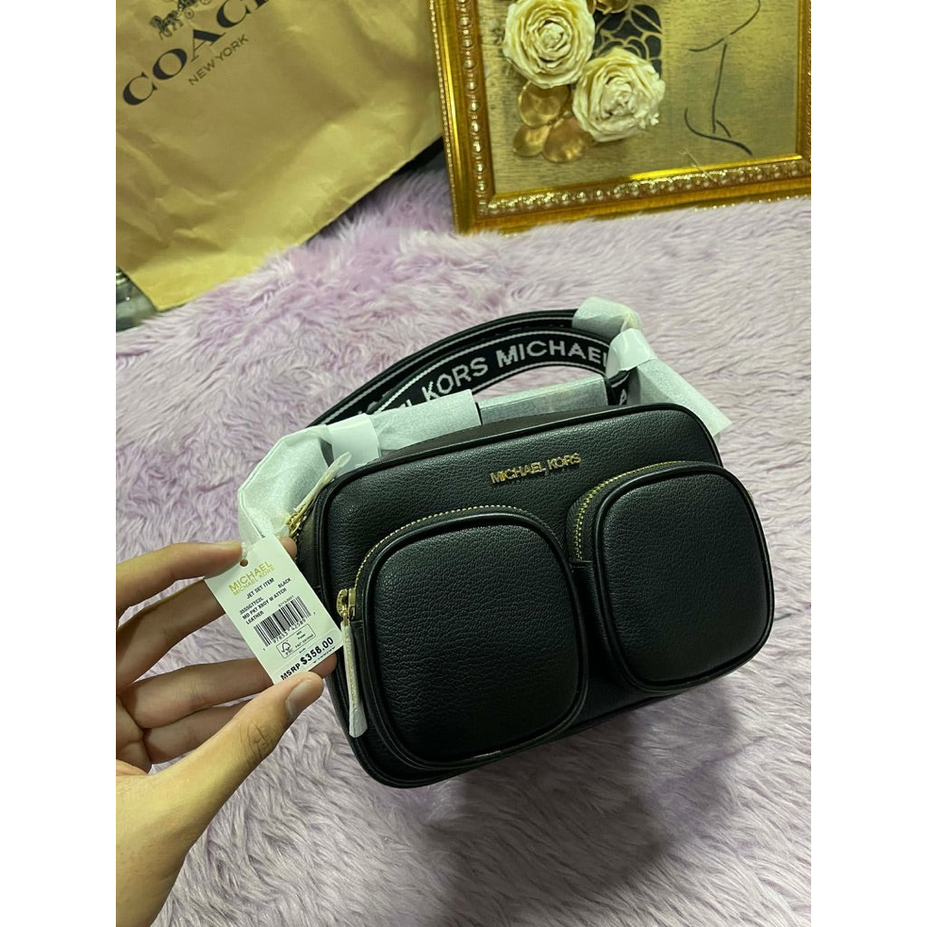 ORIG & IMPORTED MK Jet Set Medium Signature Logo Square Crossbody Bag with Case for Airpods