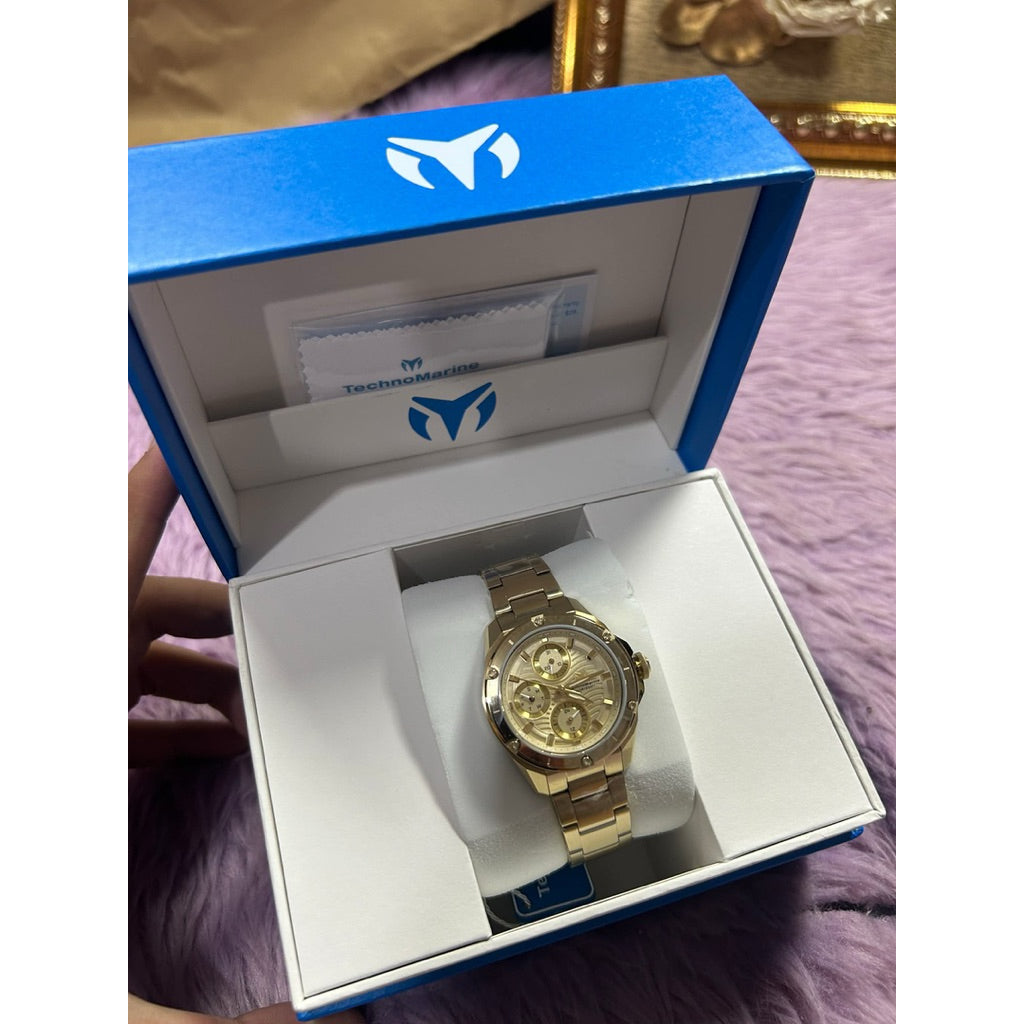 ORIG & IMPORTED Technomarine OCEANICO 36mm TM-325009 Gold Lady's Watch