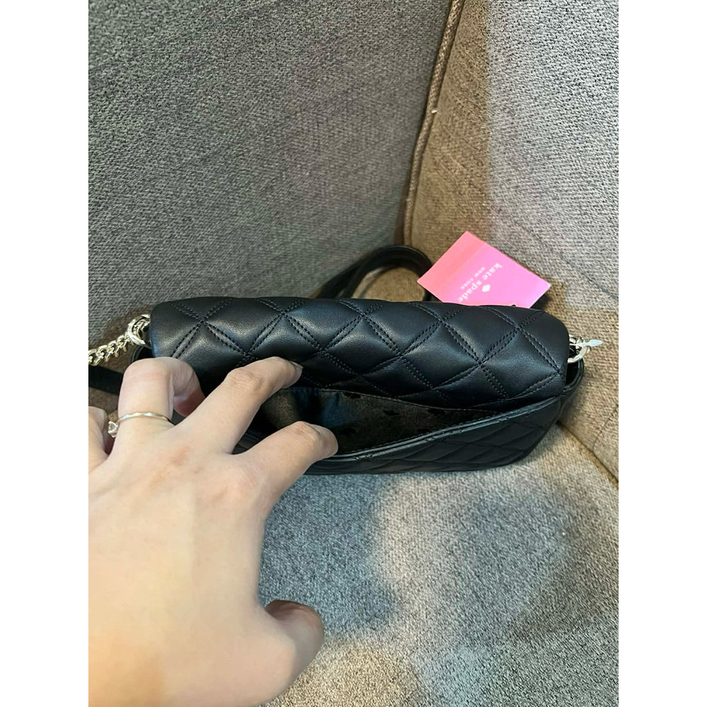 ORIG & IMPORTED KS Natalia Flap Turnlock Crossbody Small Bag in Black