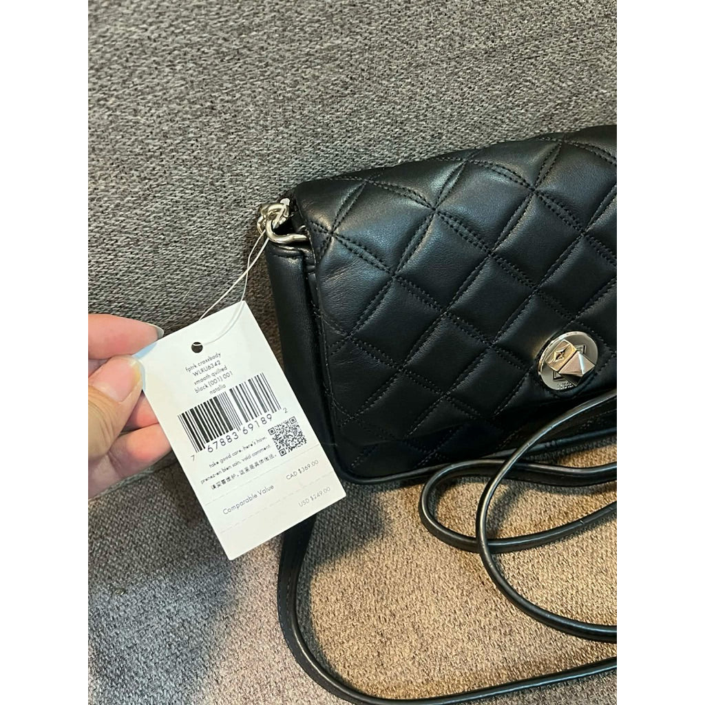 ORIG & IMPORTED KS Natalia Flap Turnlock Crossbody Small Bag in Black