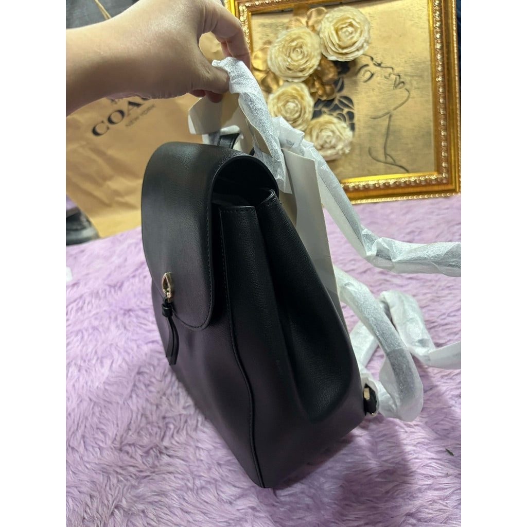 ORIG & IMPORTED KS Adel Medium Flap Black Backpack Bag