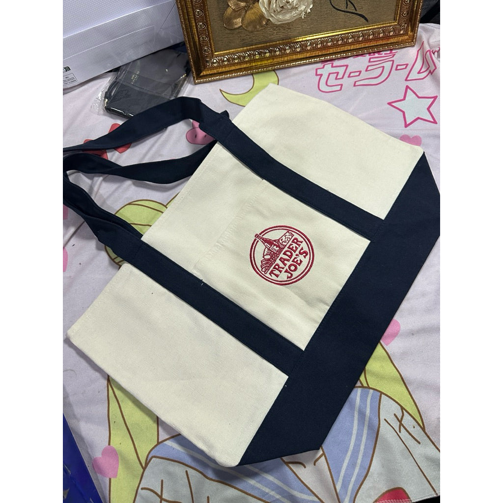 ORIG & IMPORTED NEW Trader Joe’s Canvas Large Tote Bag Reusable