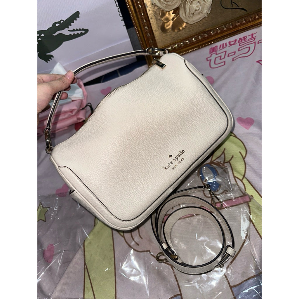 ORIG Preloved KS Smoosh Satchel Hobo Medium White Bag