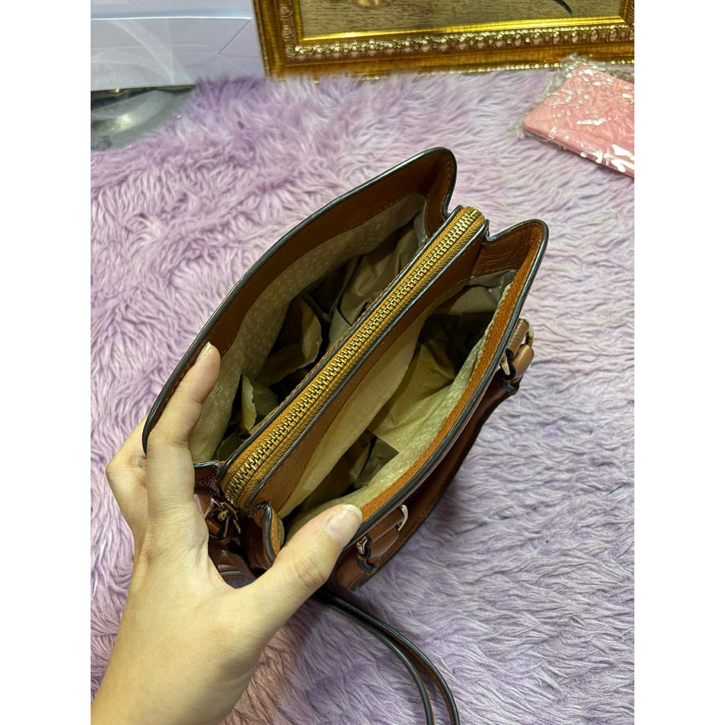 ORIG Preloved KS Mini Larchmont Avenue Evangelie Satchel Brown Bag