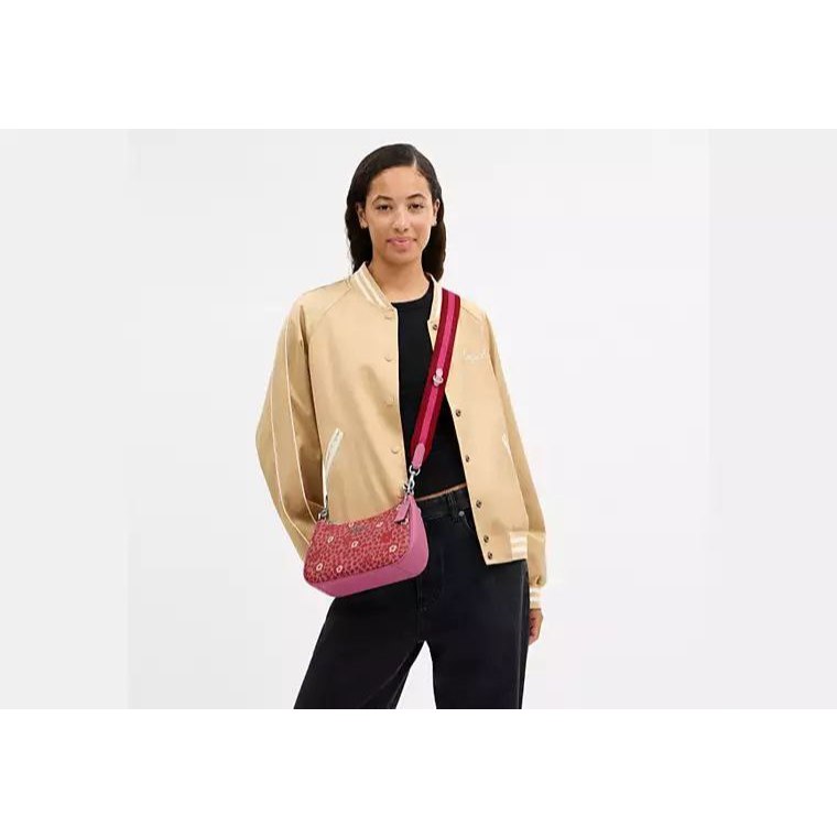 ORIG & IMPORTED CCH Teri Shoulder Red Pink Bag With Floral Print