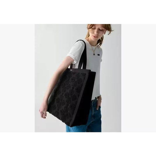 ORIG & IMPORTED KS Brooke Terry Carryall Large Tote Black Pink Green