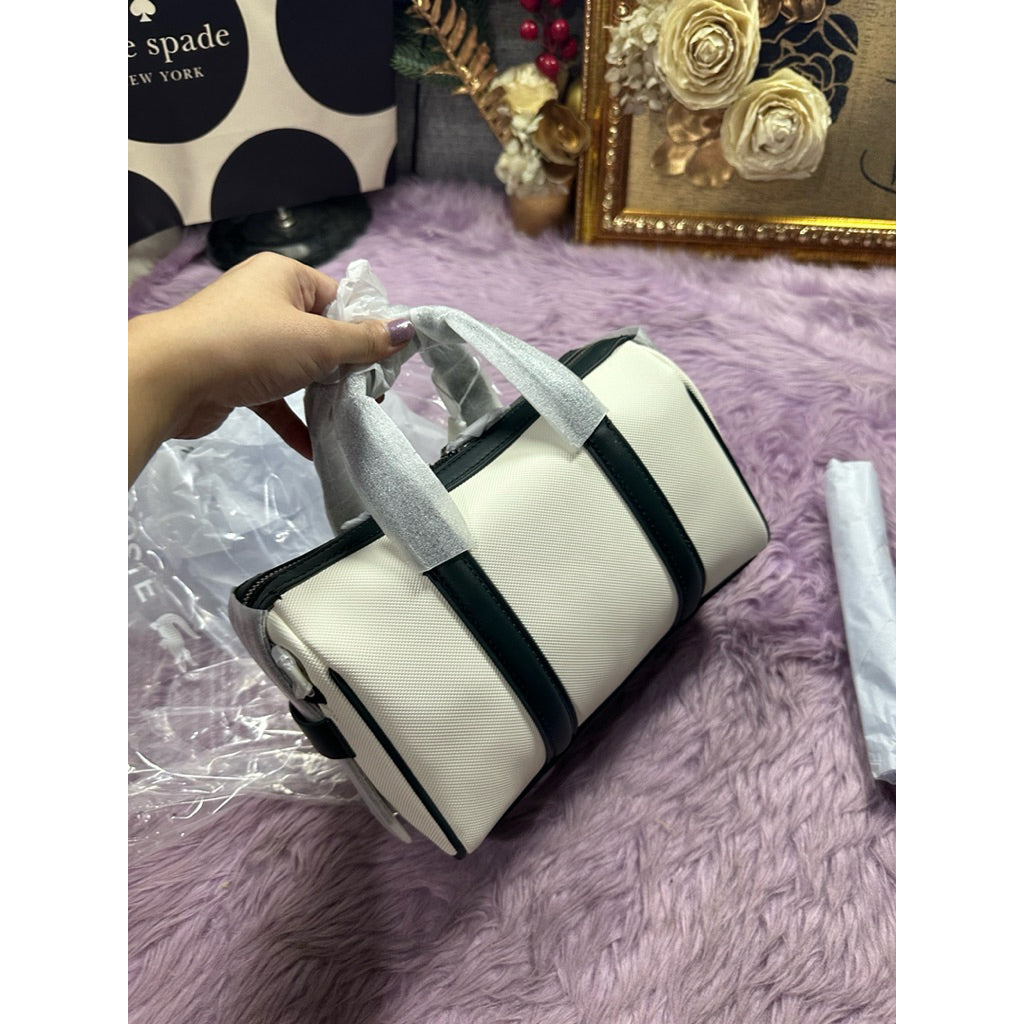 ORIG & IMPORTED LCT Small Nilly Petit Piqué Boston White Duffle Bag