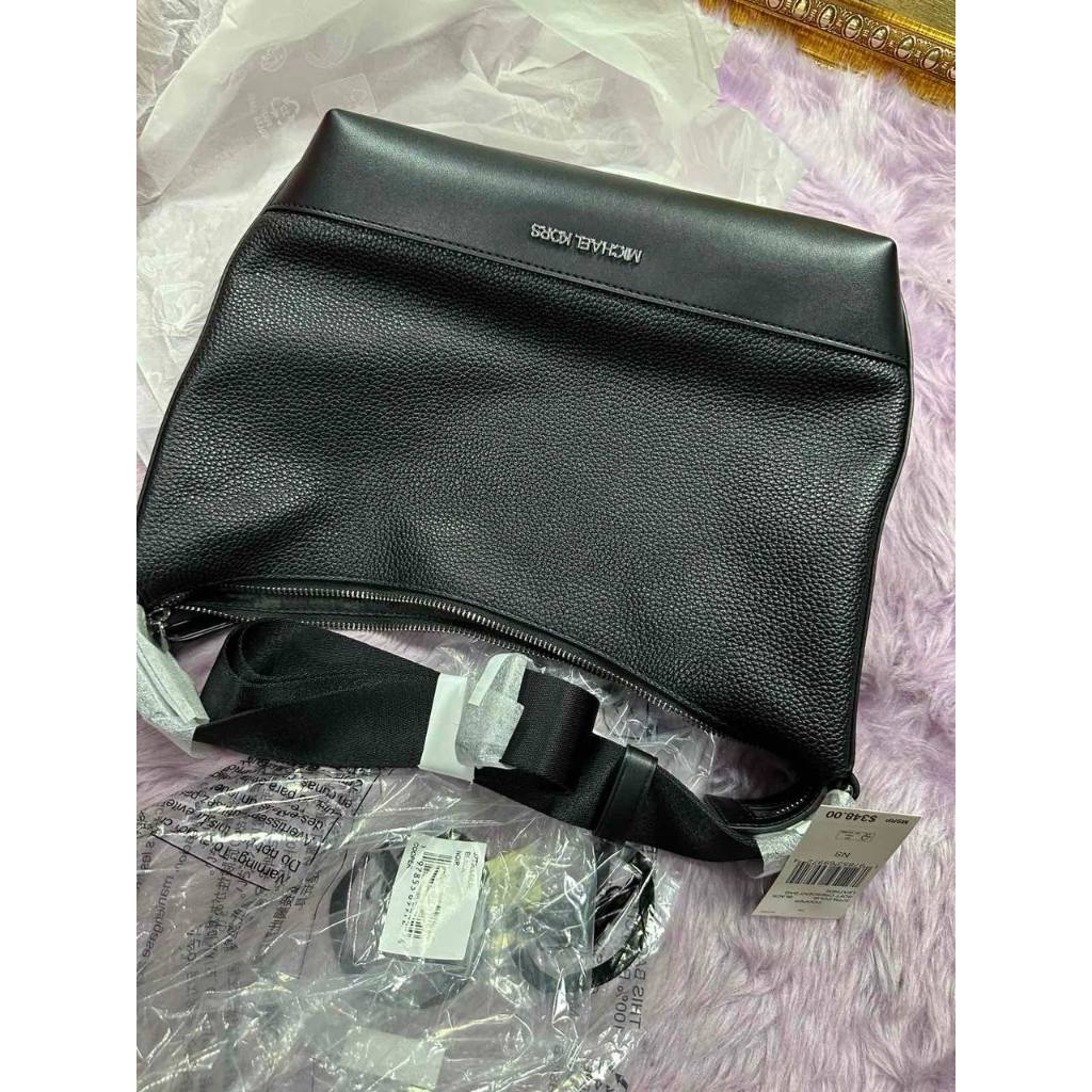 ORIG & IMPORTED MK Cooper Pebbled Leather Crescent Black Men Bag