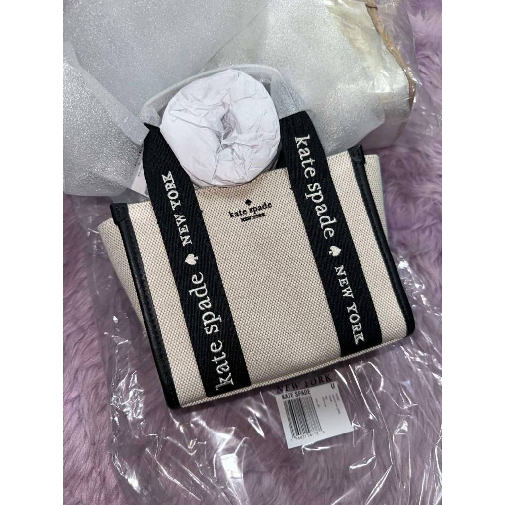 ORIG & IMPORTED KS Kip Canvas Mini Tote Beige/Black/Pink Bag