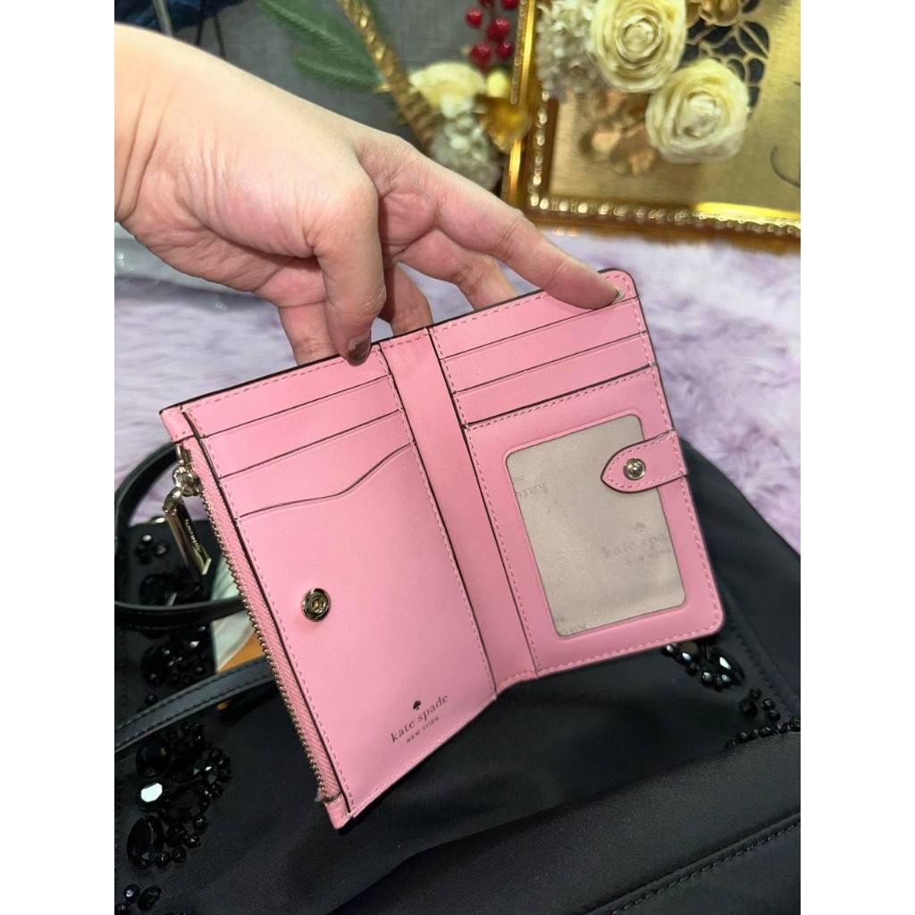 ORIG Preloved KS Leila Small Slim Bifold Wallet Pink
