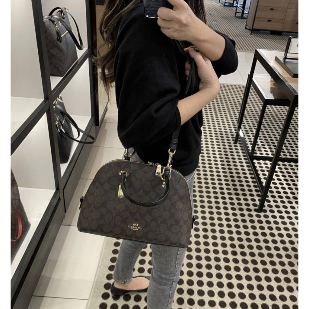 ORIG Preloved CCH Katy Satchel Dome Bag In Signature Canvas in Brown