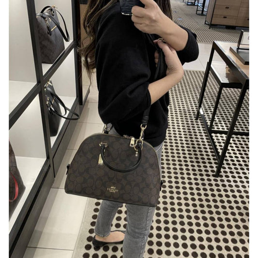 ORIG Preloved CCH Katy Satchel Dome Bag In Signature Canvas in Brown