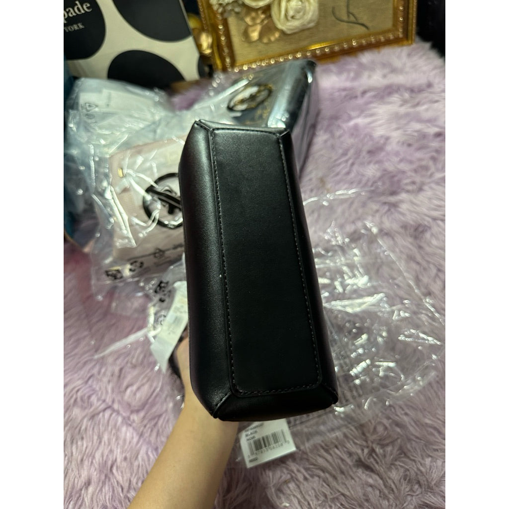 ORIG & IMPORTED MK Reed Extra-Small Pebbled Leather Satchel Black Pink Bag