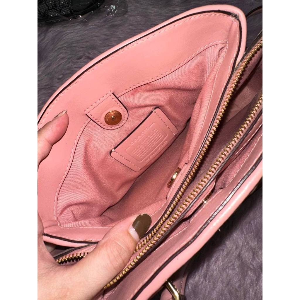 ORIG Preloved RARE CCH Mini Sage Carryall Satchel Small Pink Quilted Bag
