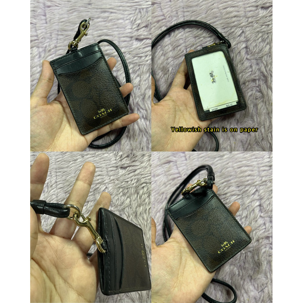 ORIG CCH ID LANYARD CARD HOLDER IN SIGNATURE CANVAS BROWN WALLET