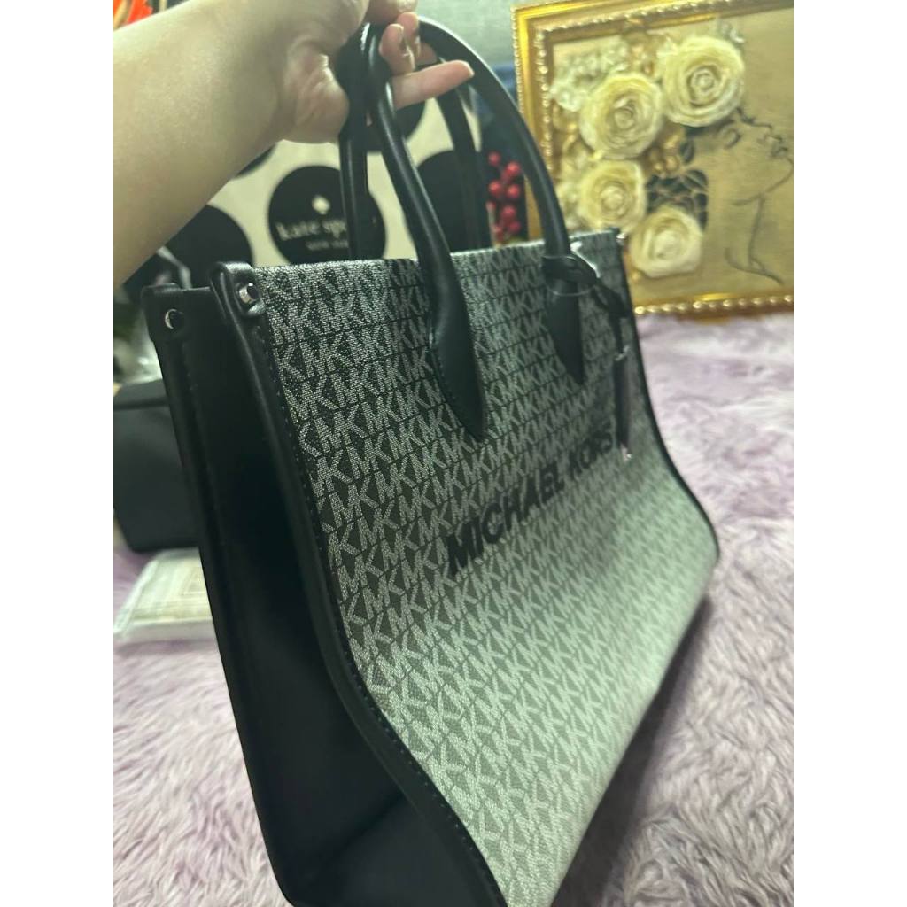 ORIG & IMPORTED MK Mirella Medium Ombré Logo Tote Bag Black