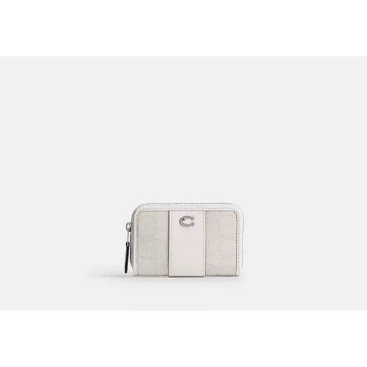 ORIG & IMPORTED CCH Essential Small Zip Around Card Case In Signature Jacquard White Wallet