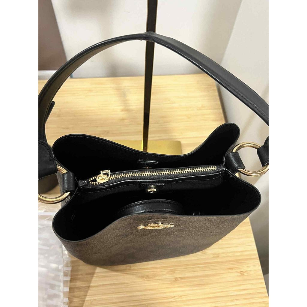 ORIG Preloved CCH Small Town Bucket Bag In Signature Canvas Brown Black