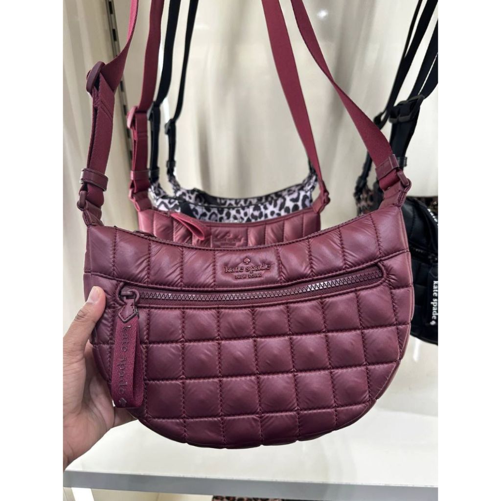 ORIG Preloved KS Camden Quilted Sling Bag Blackberry Red