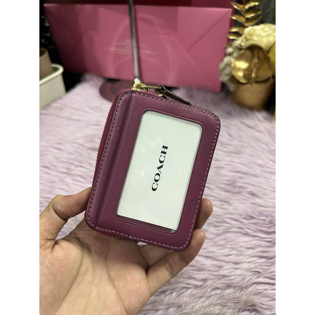 ORIG & IMPORTED CCH Retail Essential Chain Zip Card Case Pink Purple Black White Wallet