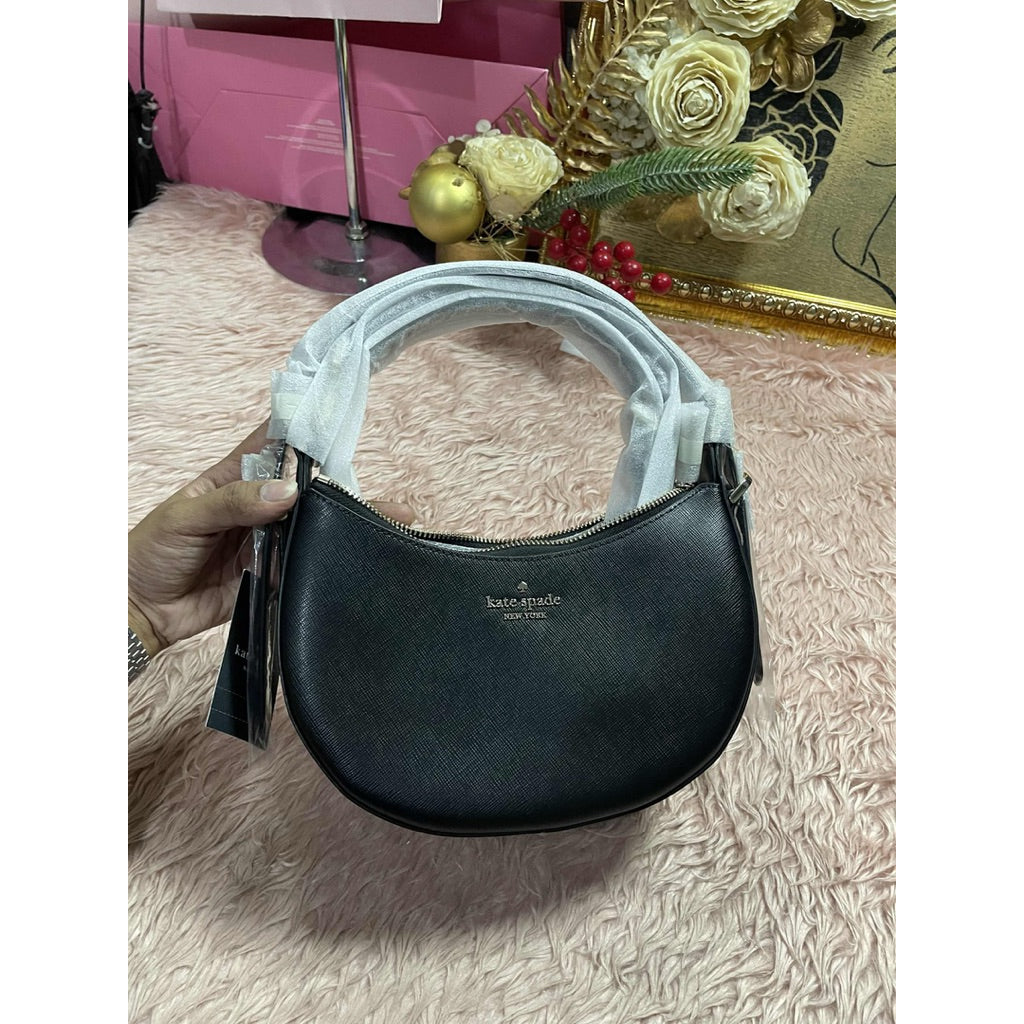 ORIG & IMPORTED KS Nova Crescent Shoulder Black White Bag