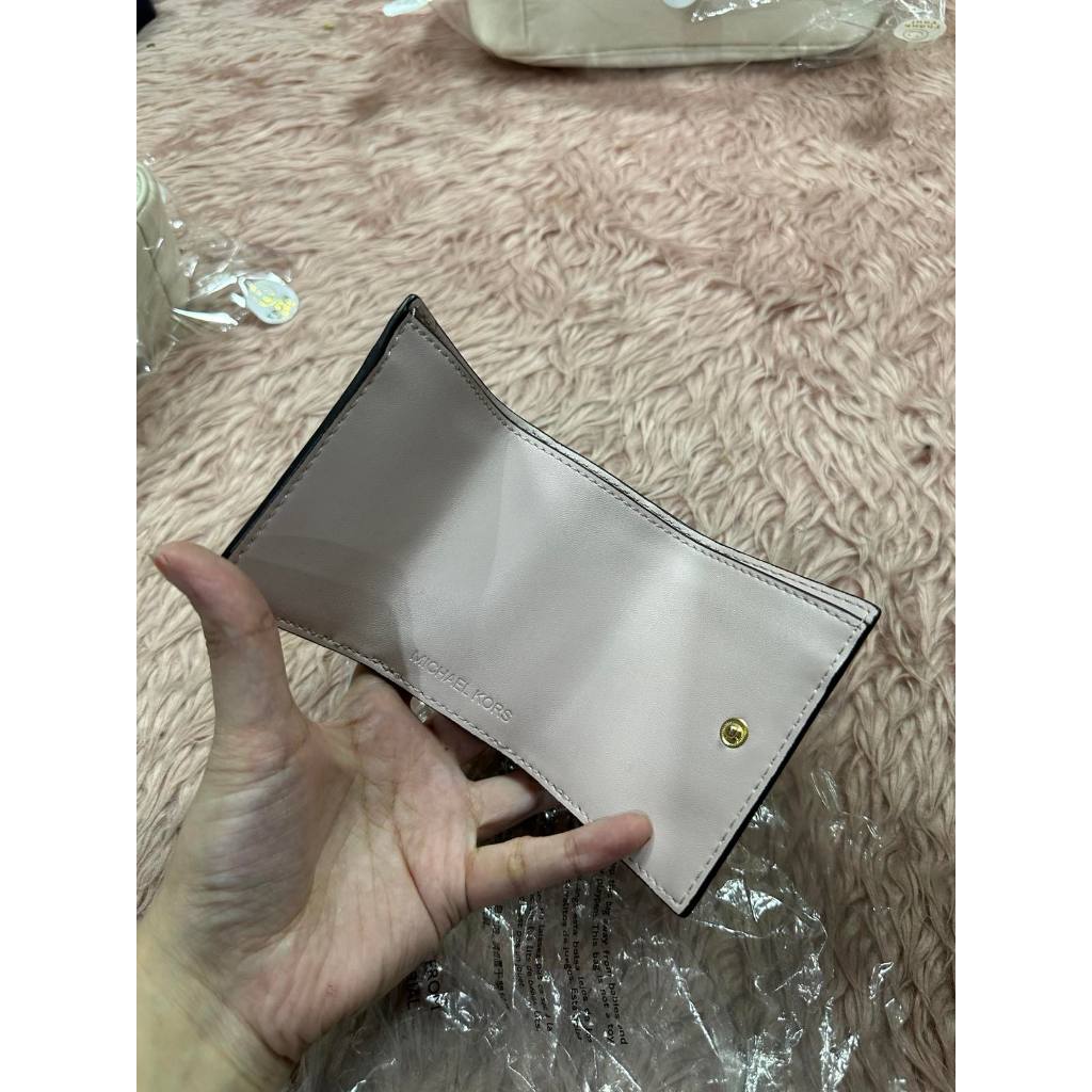 ORIG & IMPORTED MK Trifold Small White/Pink Wallet