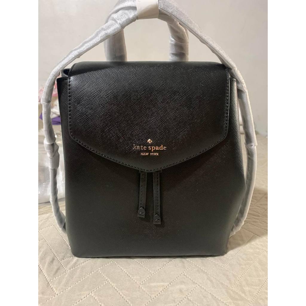 ORIG & IMPORTED KS Lizzie Medium Flap Backpack Black Bag