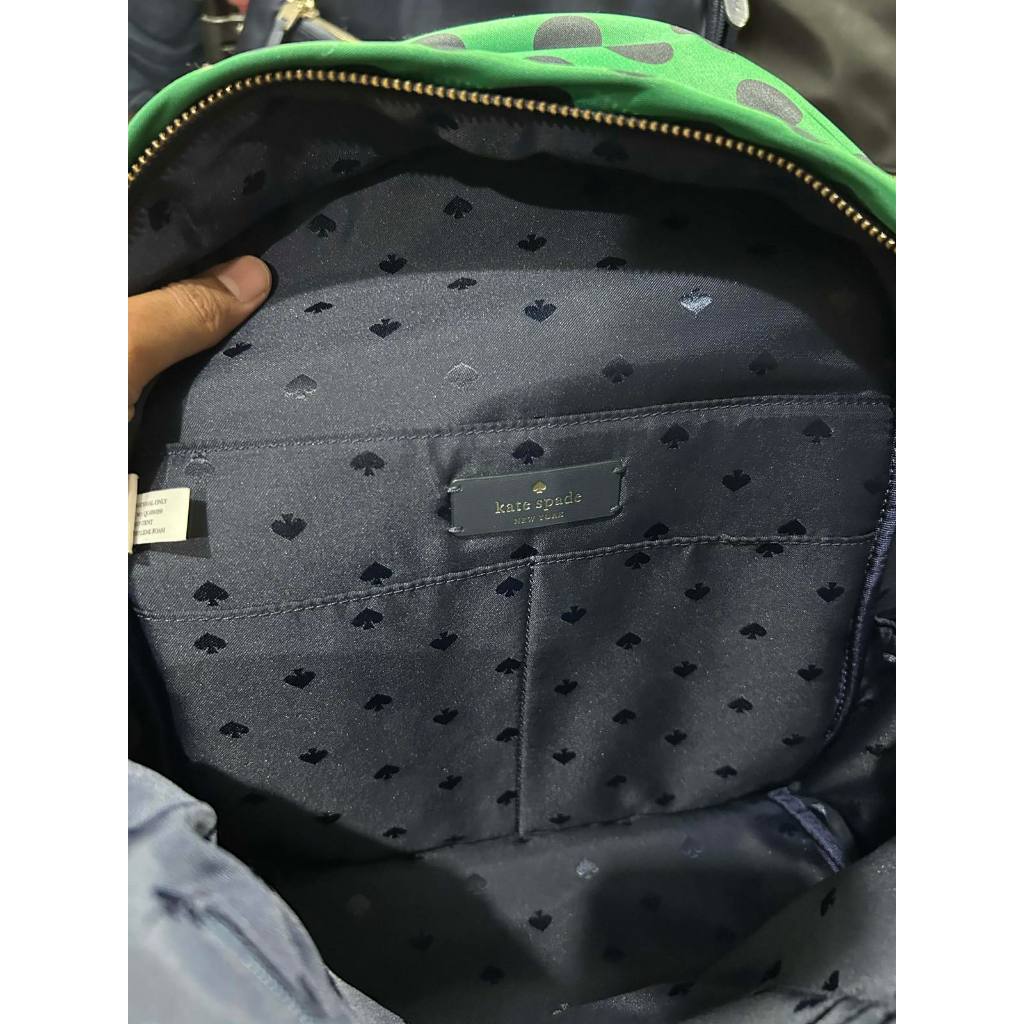 ORIG Preloved KS Chelsea Delightful Dot Medium Backpack Green Nylon Bag