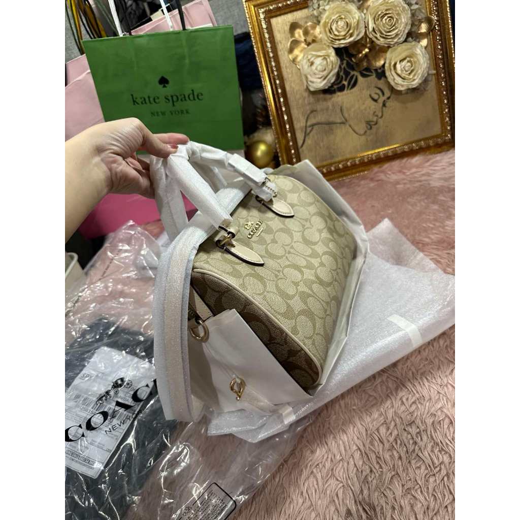 ORIG & IMPORTED CCH Rowan Satchel Bag In Signature Canvas Beige Taupe