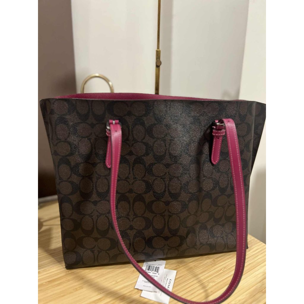 ORIG Preloved CCH Mollie Tote Large Brown/Purple Bag In Signature Canvas