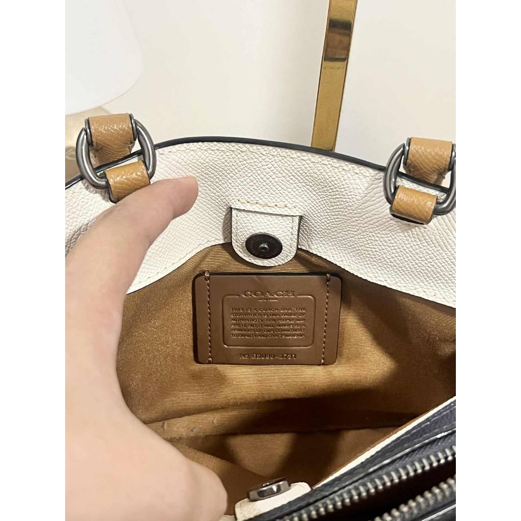 ORIG Preloved CCH Mini Lillie Carryall Medium Colorblock White Satchel Bag