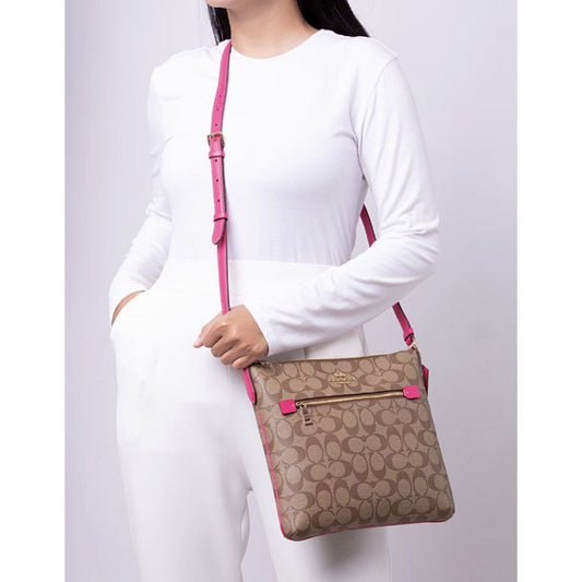ORIG & IMPORTED CCH Rowan File Bag in Khaki/Pink