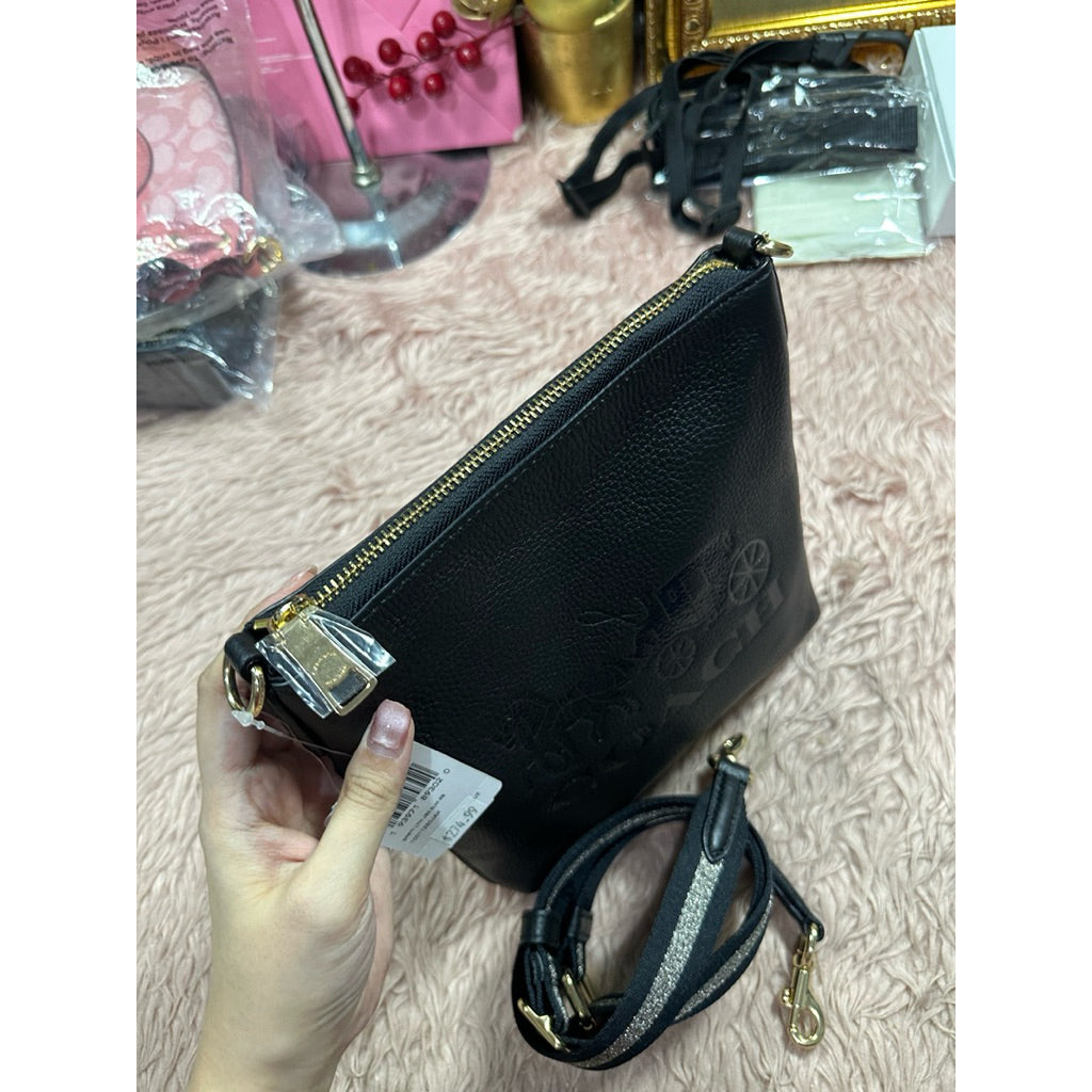 ORIG & IMPORTED CCH Jes Slim Crossbody Black Bag With Horse And Carriage