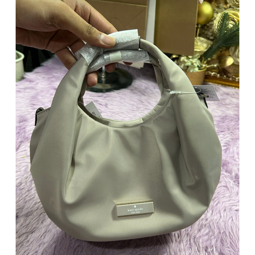 ORIG & IMPORTED KS Carter Nylon Small Pleated Crossbody Green/Black/Taupe/Purple/Pink Bag