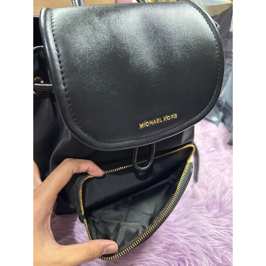 ORIG Preloved MK Cara Small Nylon Backpack Black Bag