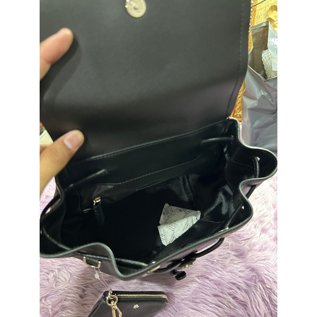 ORIG & IMPORTED KS Rosie Medium Flap Backpack Black Bag