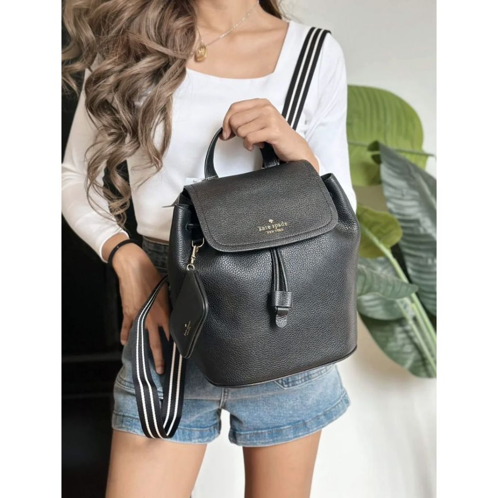ORIG & IMPORTED KS Rosie Medium Flap Backpack Black Bag
