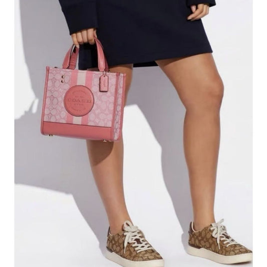 ORIG Preloved CCH Dempsey Tote 22 In Signature Jacquard Pink Small Bag