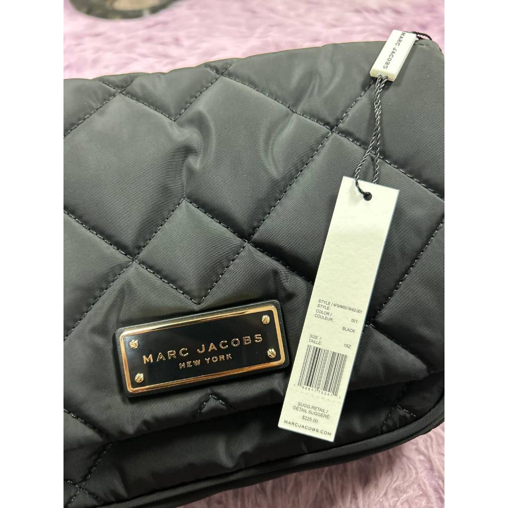 ORIG & IMPORTED MJ Quilted Nylon Utility Messenger Bag in Black