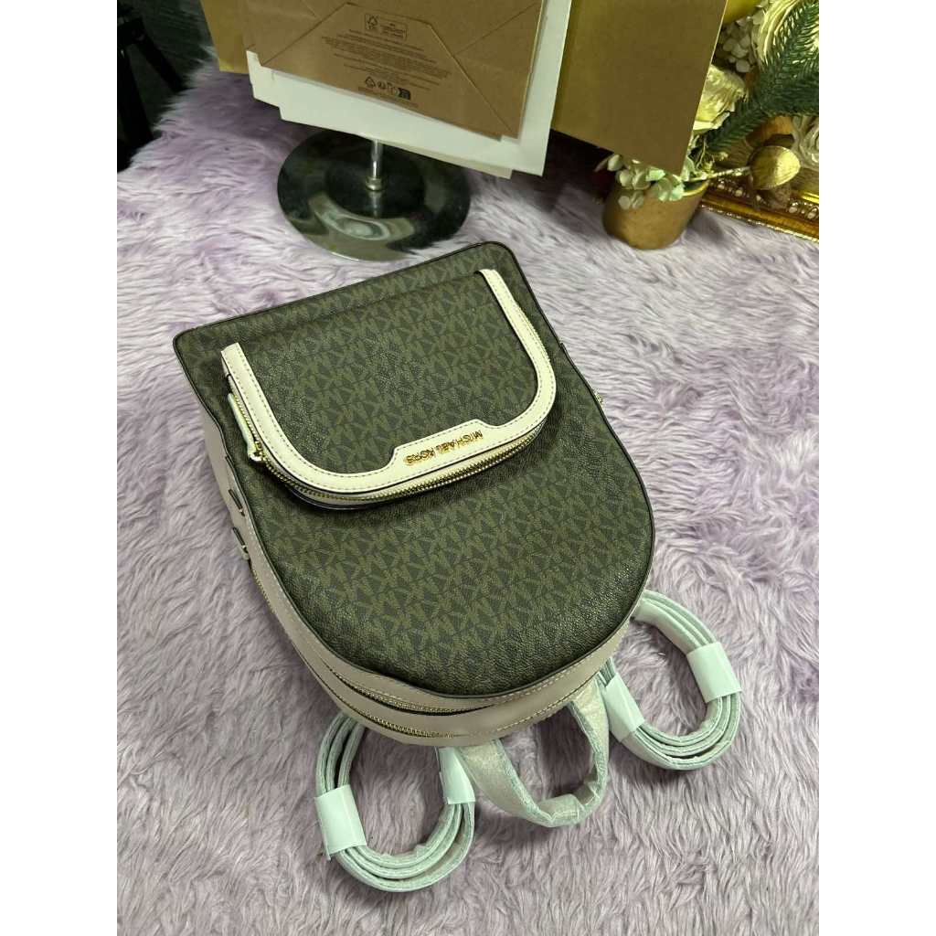 ORIG & IMPORTED MK Jaycee Medium Logo Backpack Bag in Brown/Pink