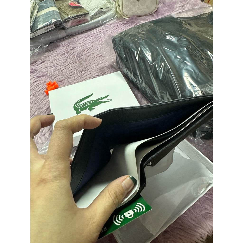 ORIG & IMPORTED LCT Men's Medium Men's Classic Billfold Coin Black Blue Wallet NH4421HC