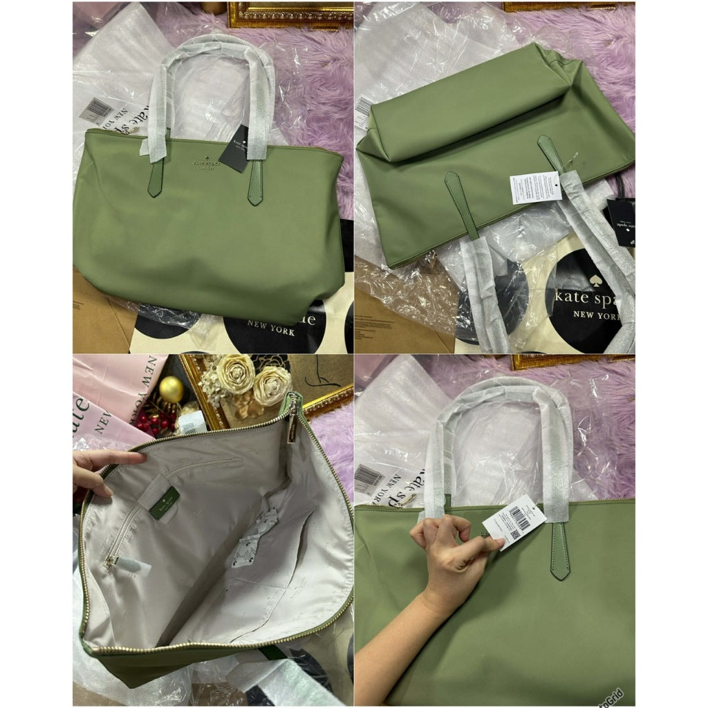 ORIG & IMPORTED KS Kitt Medium Tote Nylon Bag in Black / Brown / Green / Purple
